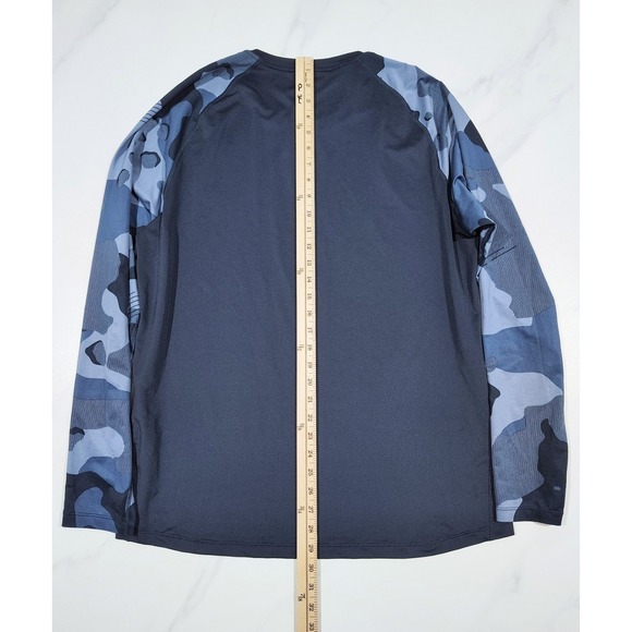 Nike Pro Shirt Mens XL Navy Blue Camo Dri-FIT Fitted Long Sleeve - Picture 10 of 10